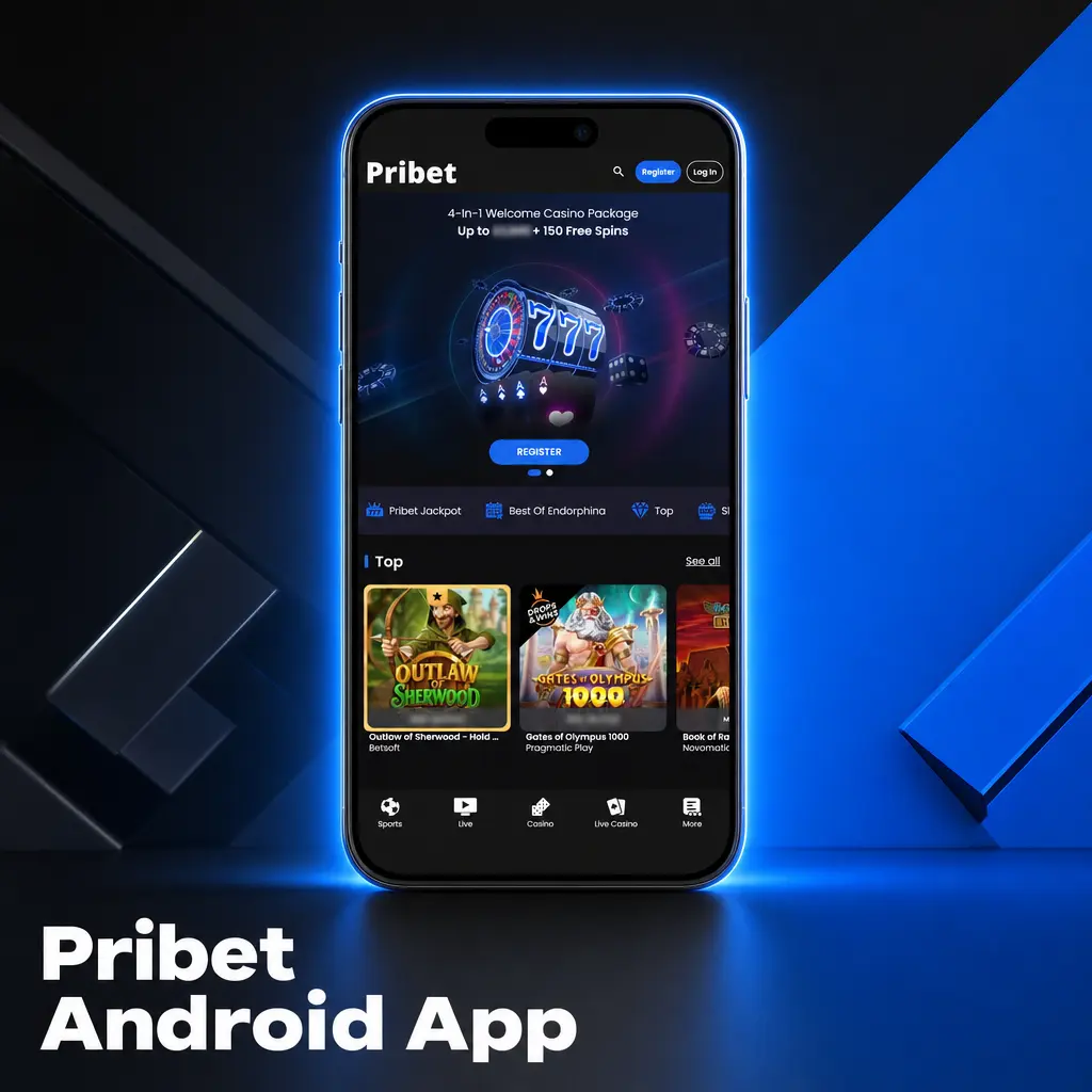 Pribet Android app download and installation steps showing APK setup for sportsbook and casino access