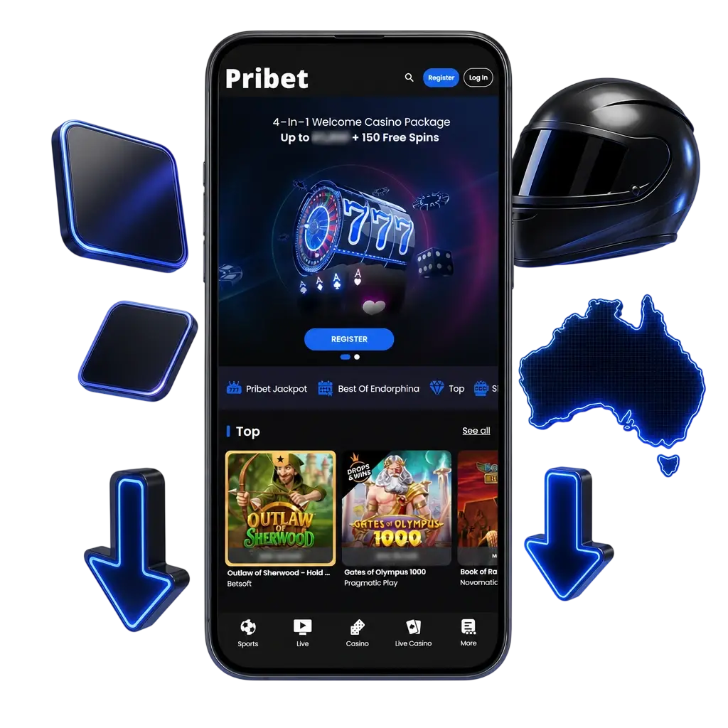 Step-by-step iOS installation guide showing how to add Pribet app to iPhone or iPad home screen via Safari