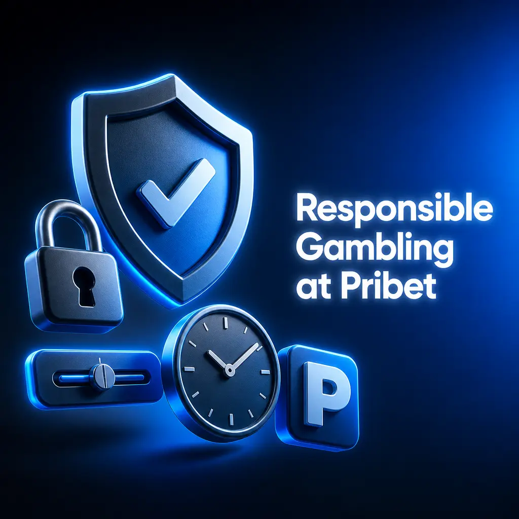 Responsible gambling tools at Pribet, including deposit limits, session reminders, and self-exclusion for adult players